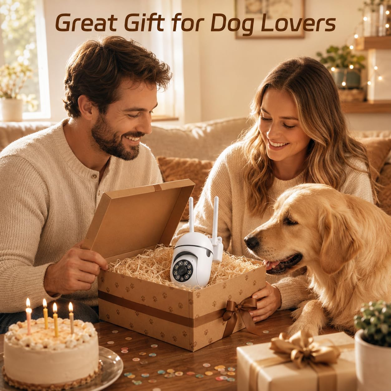 Pet Camera Indoor with Phone App, Dog Camera for Home Alone Pets | Wired USB Power, WiFi Pan-Tilt Control, Night Vision, Auto Tracking, Two-Way Audio, SD/Cloud Storage, Indoor Security Use